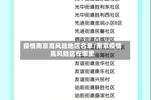疫情南京高风险地区名单/南京疫情高风险区在哪里