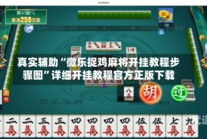 真实辅助“微乐捉鸡麻将开挂教程步骤图”详细开挂教程官方正版下载