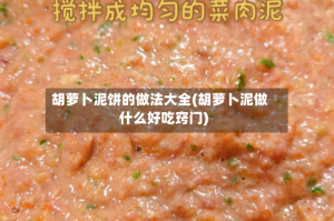 胡萝卜泥饼的做法大全(胡萝卜泥做什么好吃窍门)