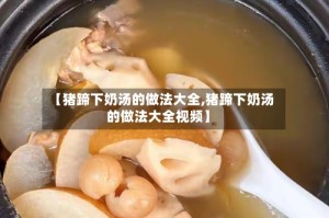 【猪蹄下奶汤的做法大全,猪蹄下奶汤的做法大全视频】