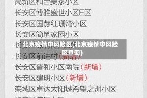 北京疫情中风险区(北京疫情中风险区查询)