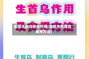 生首乌的功效与作用(生首乌作用及食用方法)