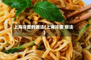 上海冷面的做法(上海冷面 做法)