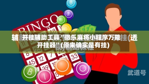 开挂辅助工具“微乐麻将小程序万能开挂器”(原来确实是有挂)-第1张图片